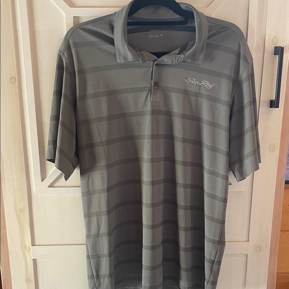Nike Golf Dri-Fit Men's Gray Striped Polo